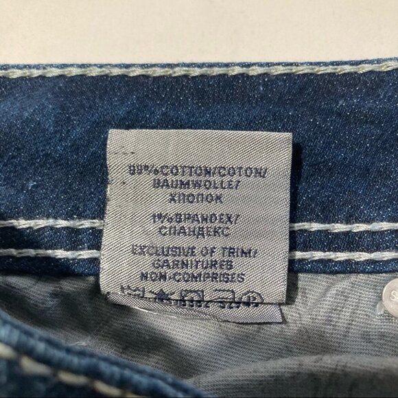 SILVER JEANS  CO Sz 38 x 37 Suki 17” Distressed Thick Stitch 9.5” Rise Jeans - Picture 10 of 15